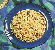 Picture of Spaghetti with Roasted Zucchini and Olives 